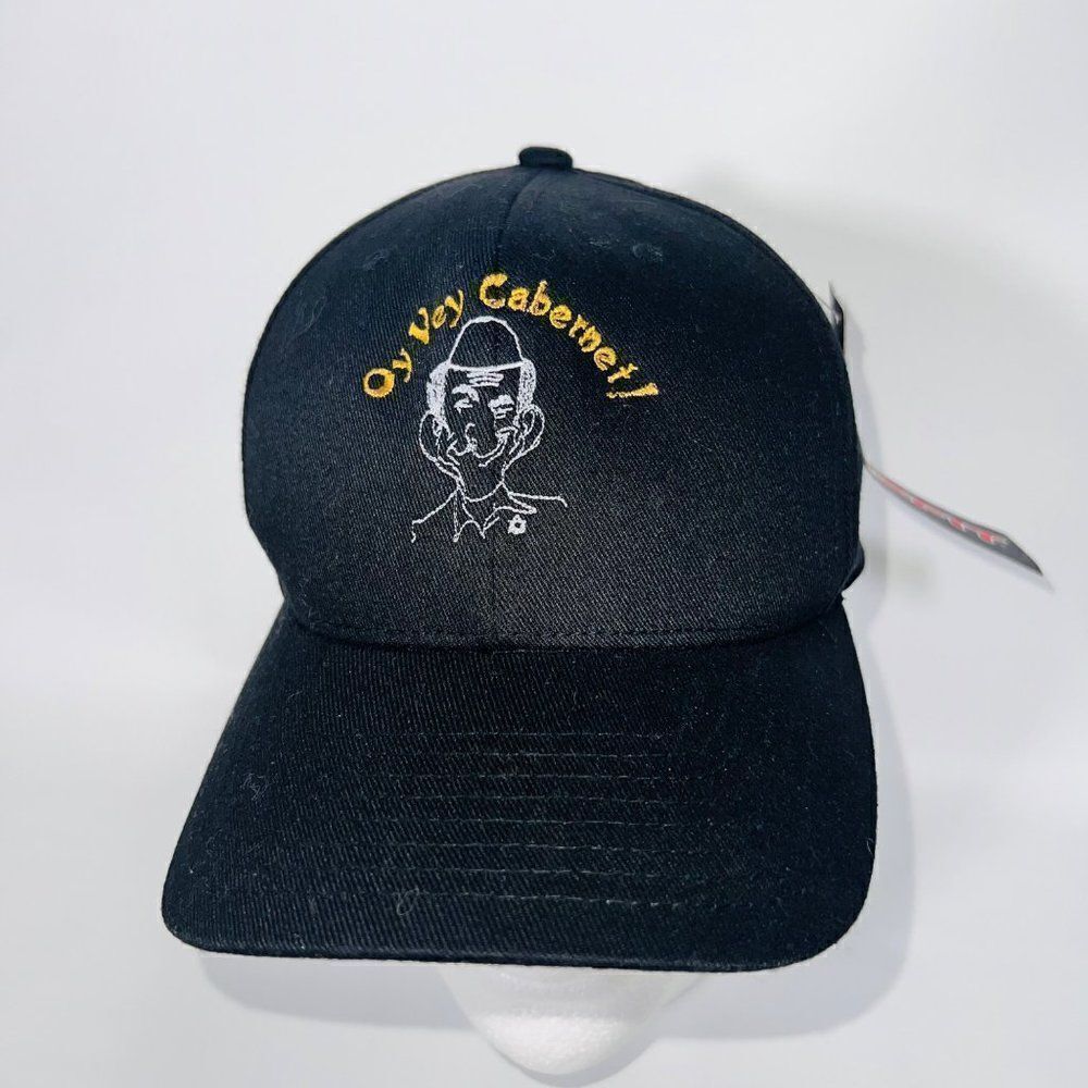 Oy Vey Cabernet "The‎ Jewish Whiner" Hat Black Fitted L-XL